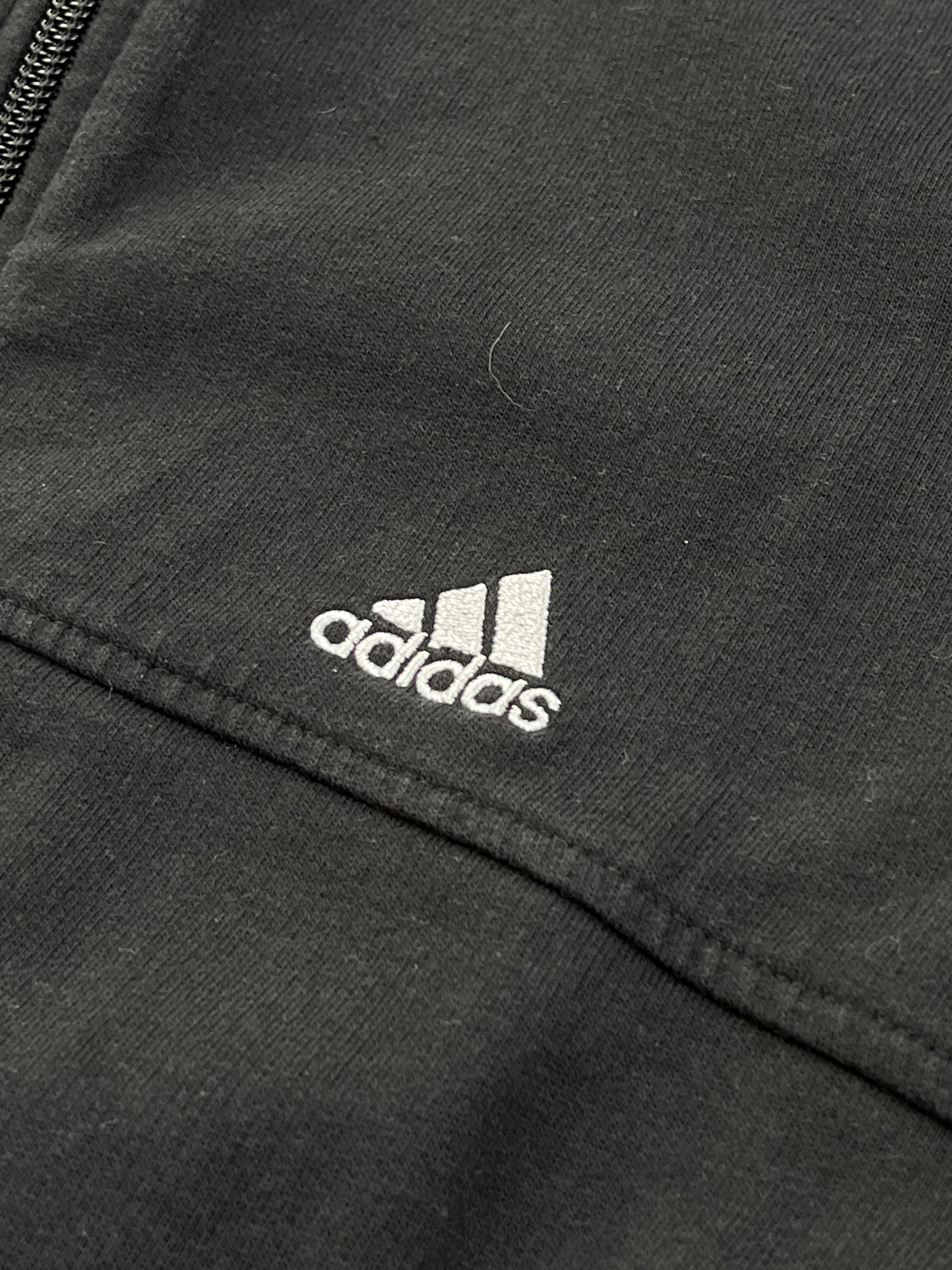 Adidas Vintage Pullover Zip Y2K 2000s Schwarz M