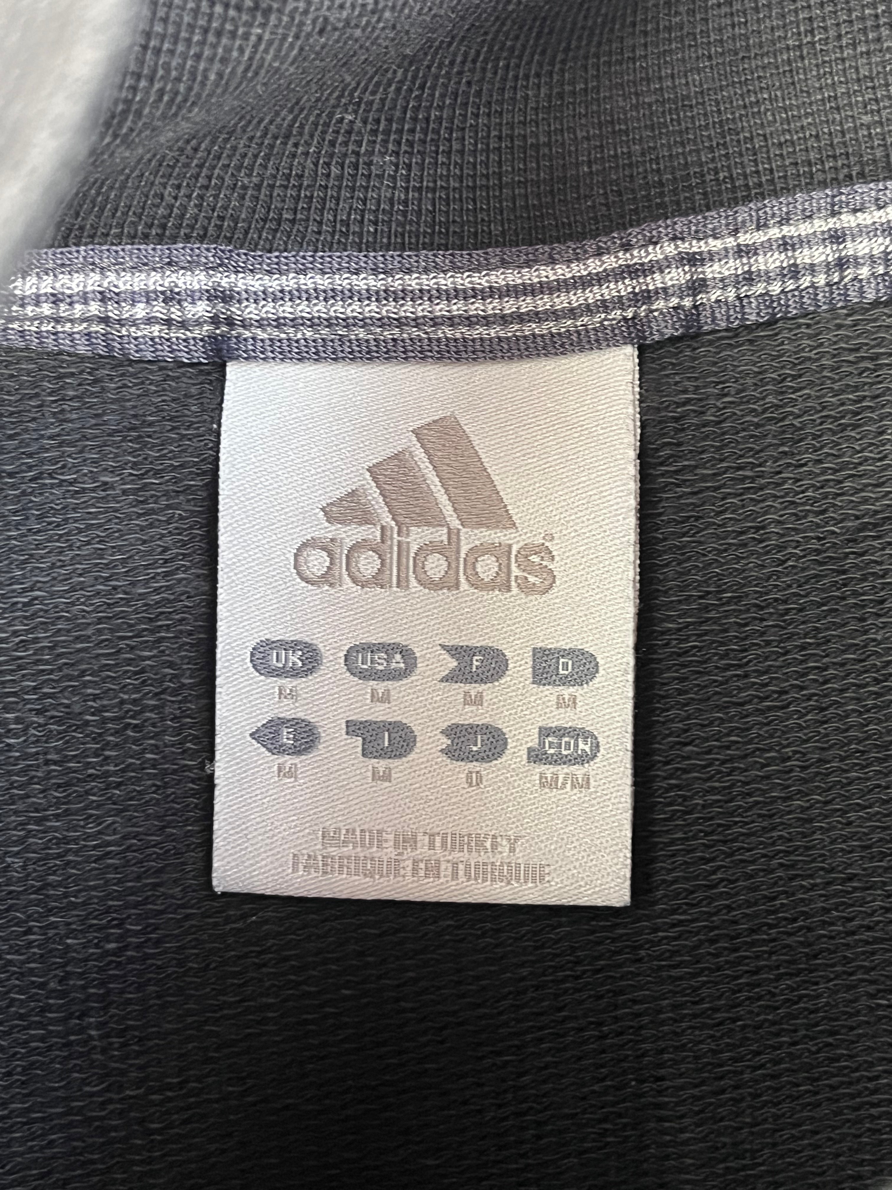 Adidas Vintage Pullover Zip Y2K 2000s Schwarz M