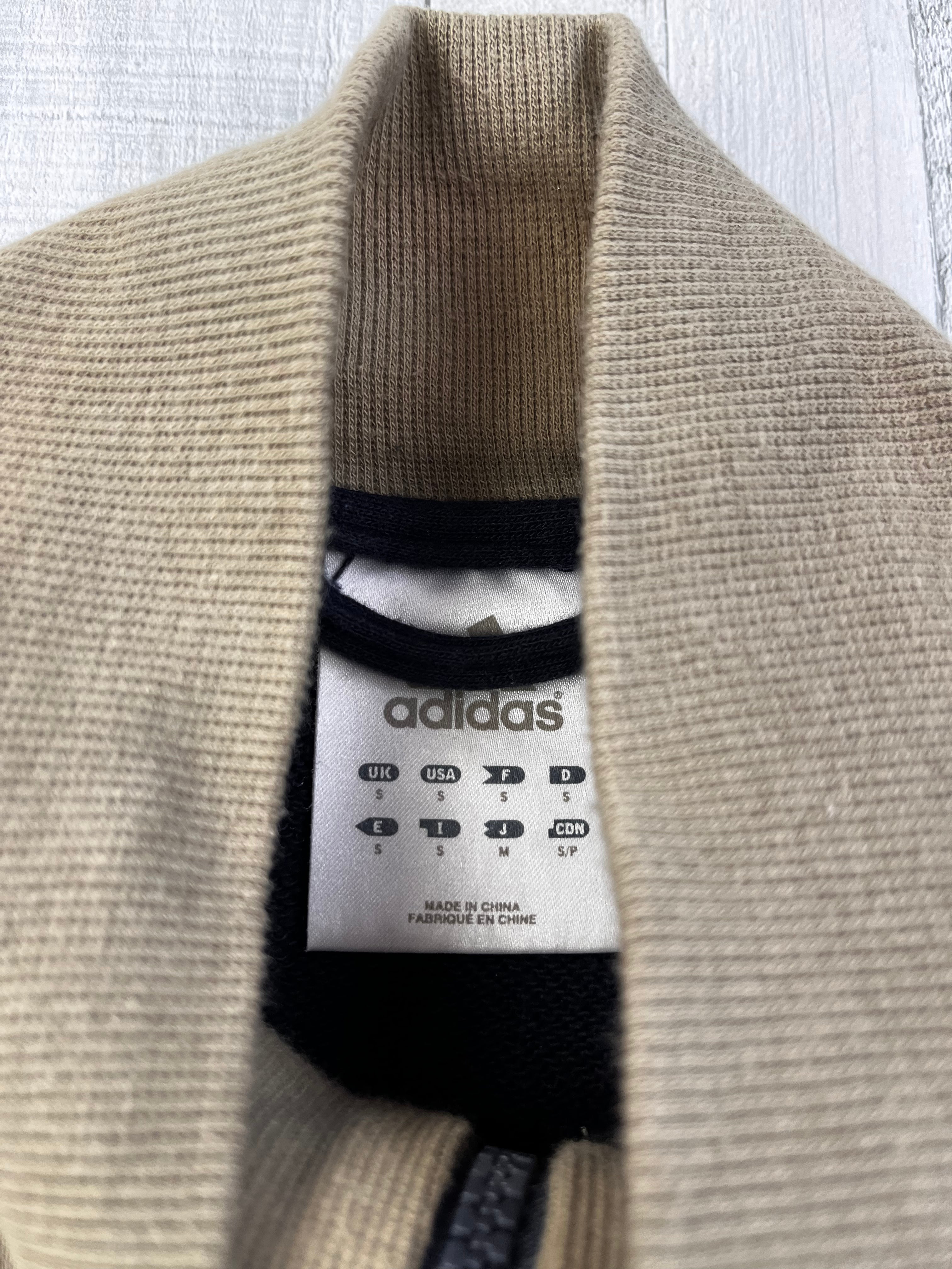 Adidas Vintage Pullover Zipper Y2K 2000s Beige Dunkelblau S