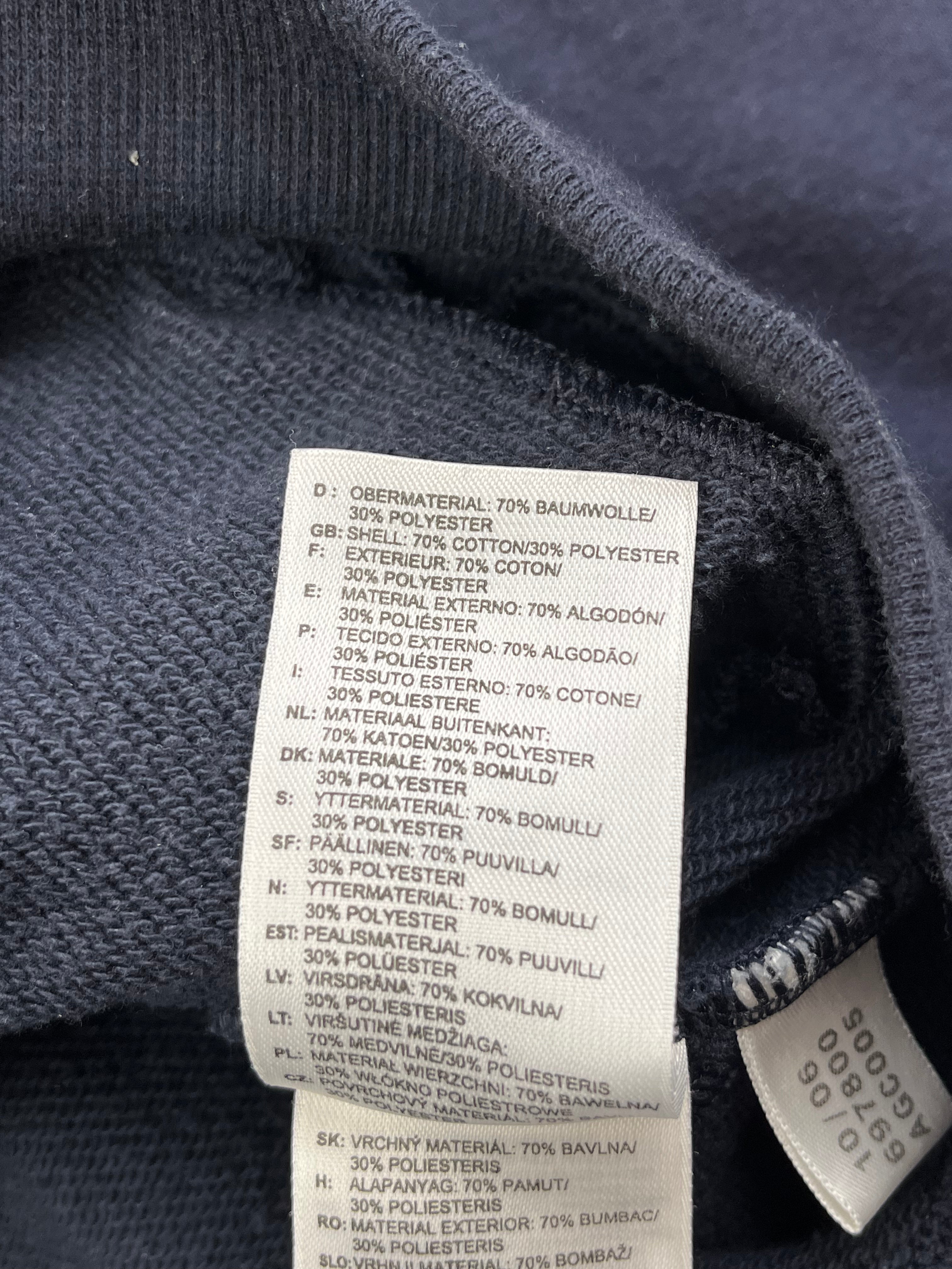 Adidas Vintage Pullover Zipper Y2K 2000s Beige Dunkelblau S