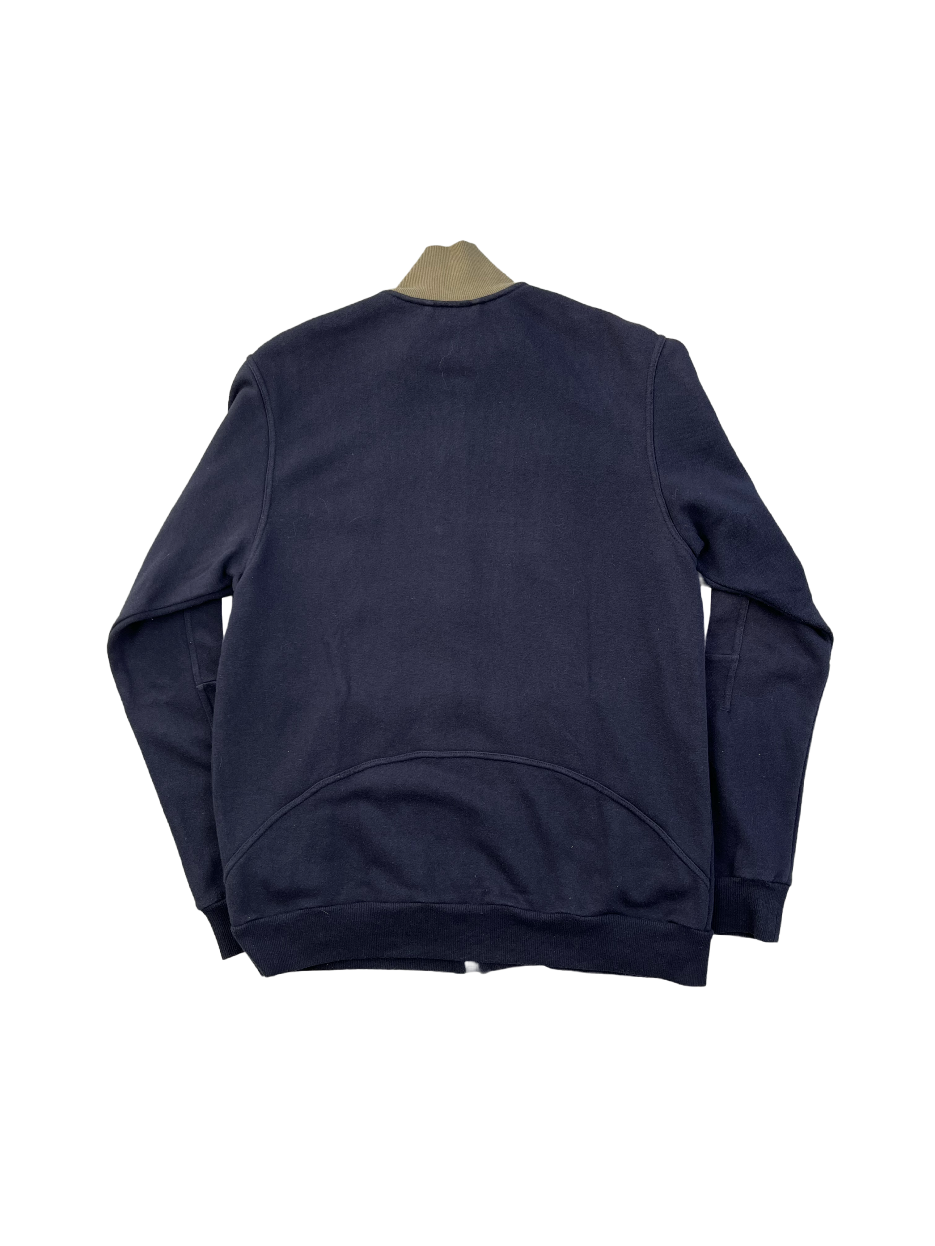 Adidas Vintage Pullover Zipper Y2K 2000s Beige Dunkelblau S