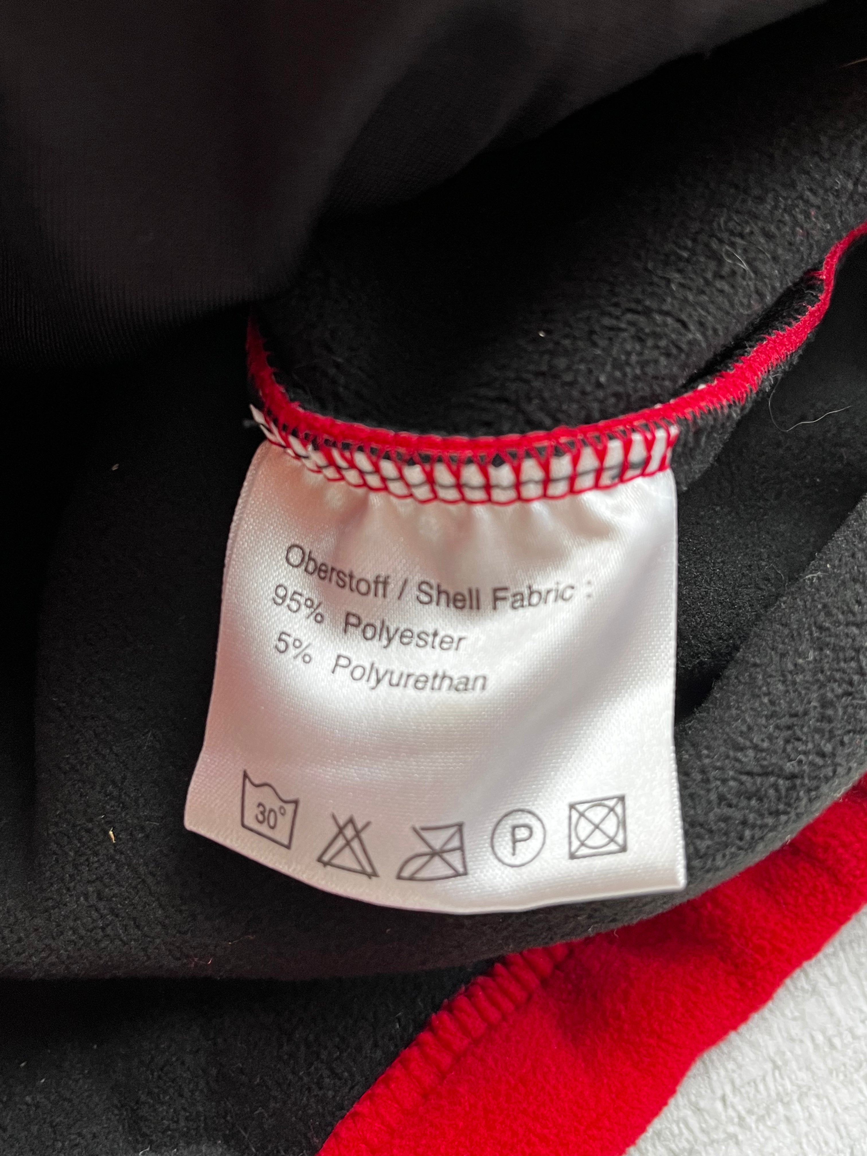 Mountain Guide Vintage Fleece Jacke Gummizug Rot Y2K Schwarz M