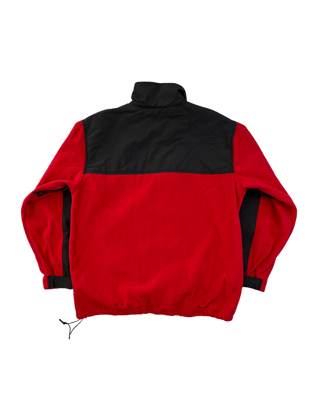 Mountain Guide Vintage Fleece Jacke Gummizug Rot Y2K Schwarz M