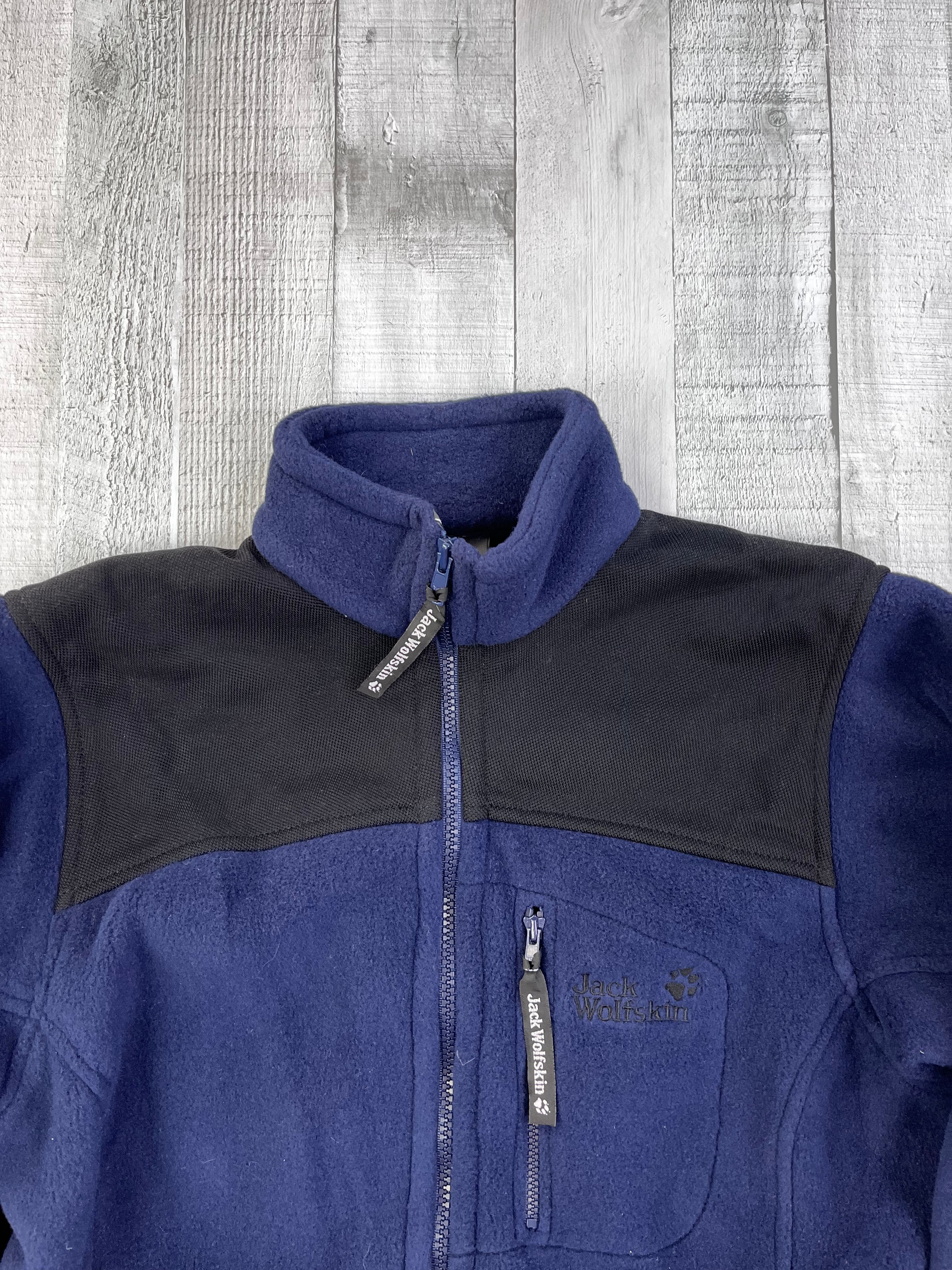 Jack Wolfskin Vintage Fleecejacke Y2K Wie Neu Lila Schwarz S