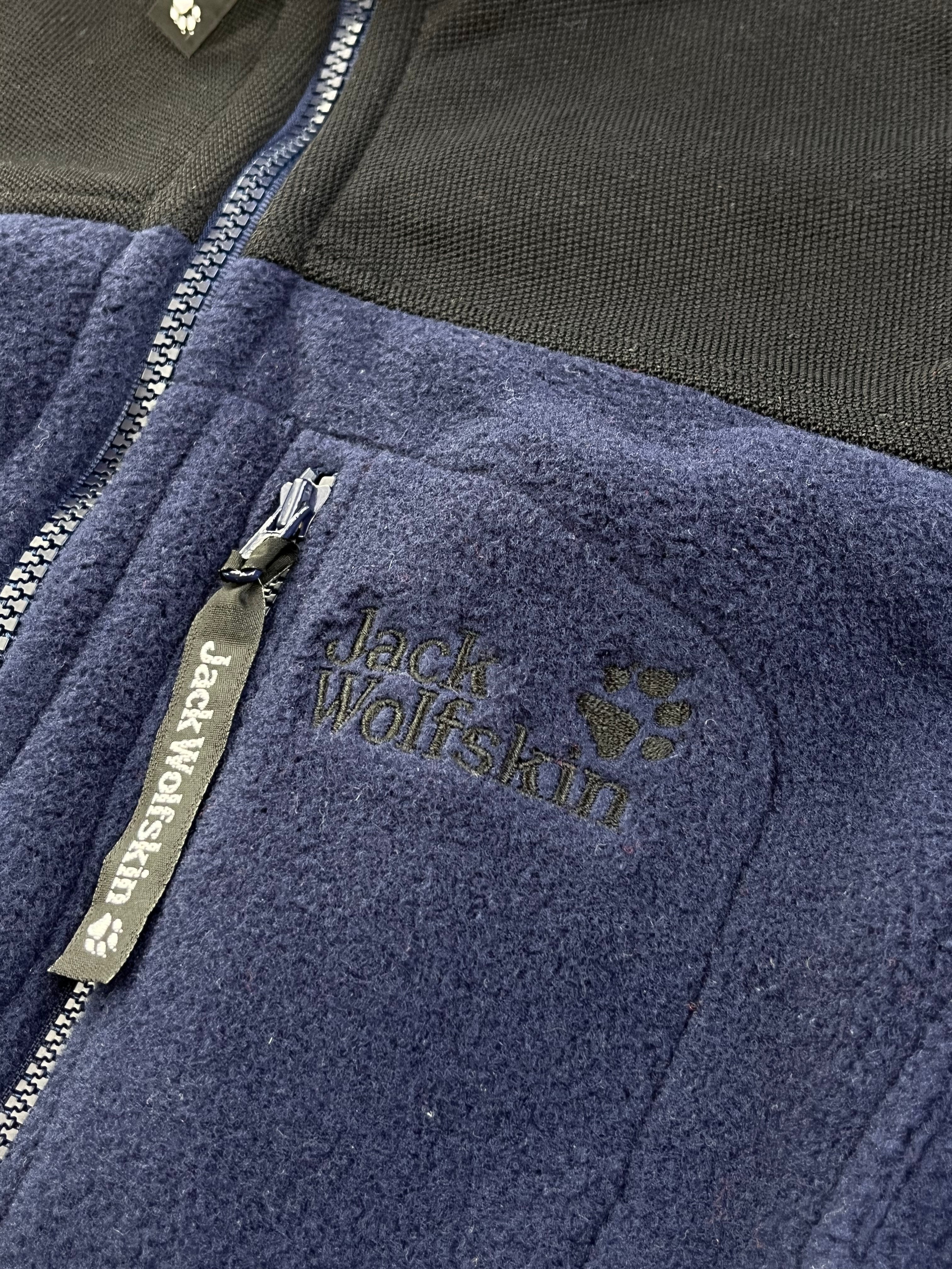 Jack Wolfskin Vintage Fleecejacke Y2K Wie Neu Lila Schwarz S