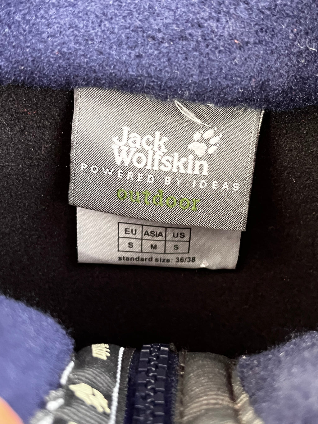 Jack Wolfskin Vintage Fleecejacke Y2K Wie Neu Lila Schwarz S