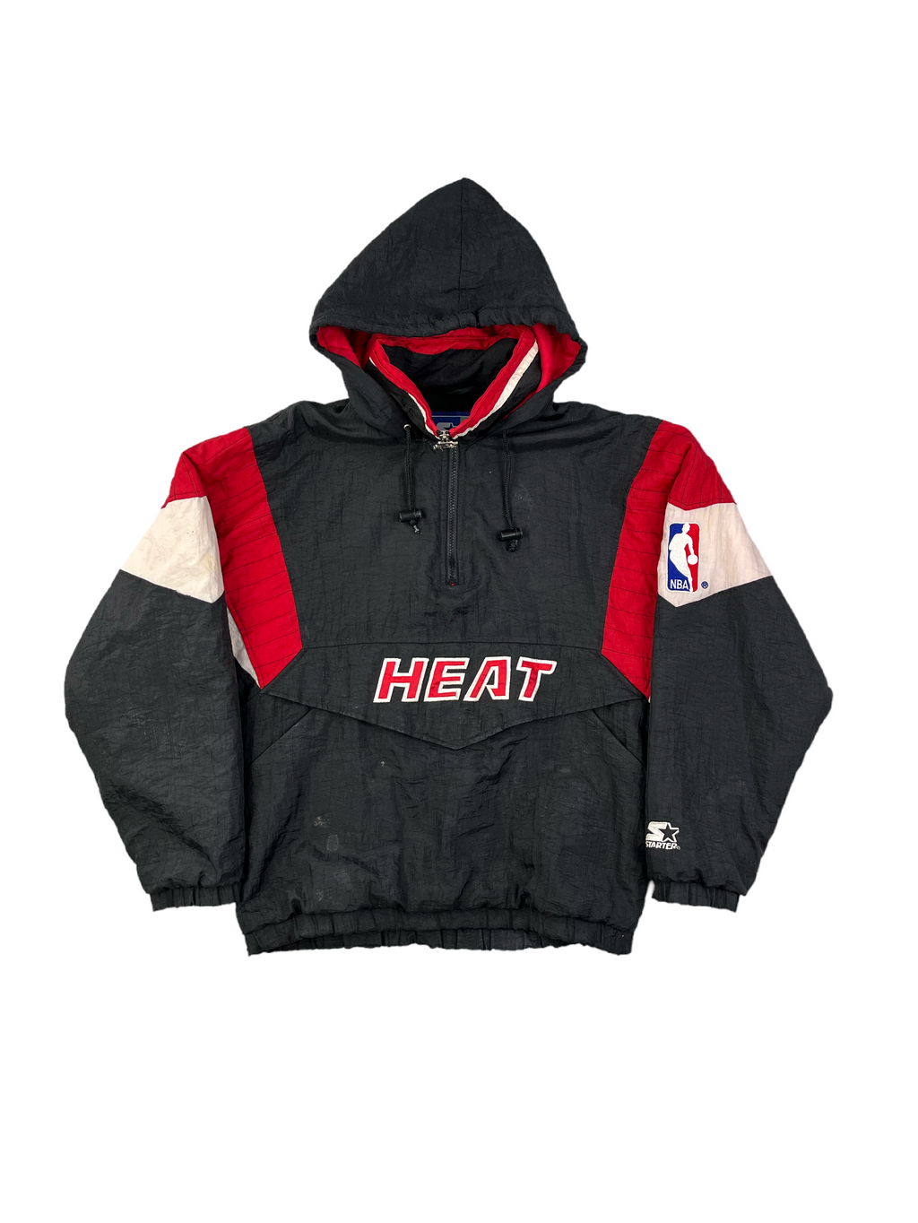 Starter NBA Vintage Windbreaker Miami Heats Oversize 90s Schwarz Rot S