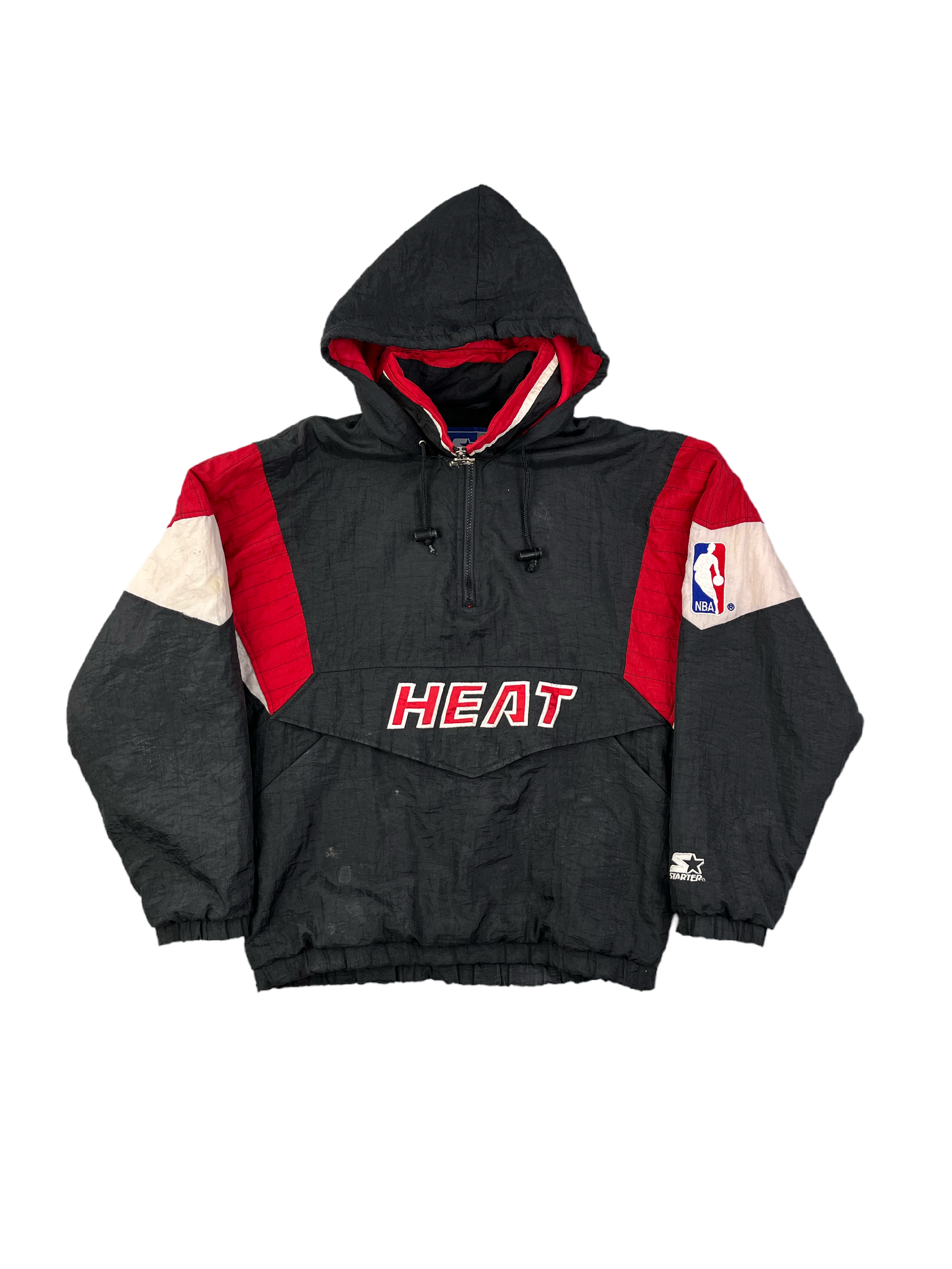 Starter NBA Vintage Windbreaker Miami Heats Oversize 90s Schwarz Rot S