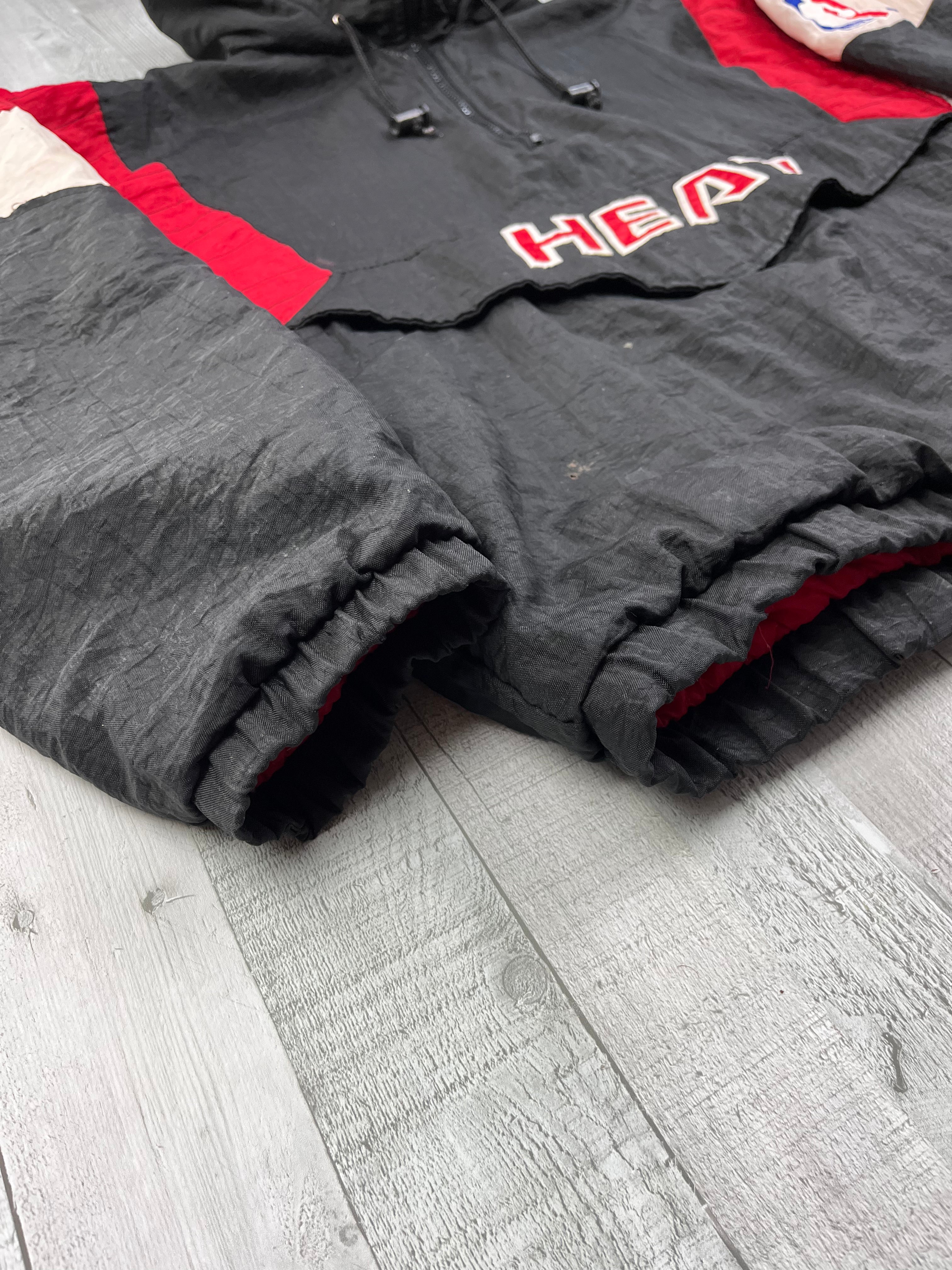 Starter NBA Vintage Windbreaker Miami Heats Oversize 90s Schwarz Rot S