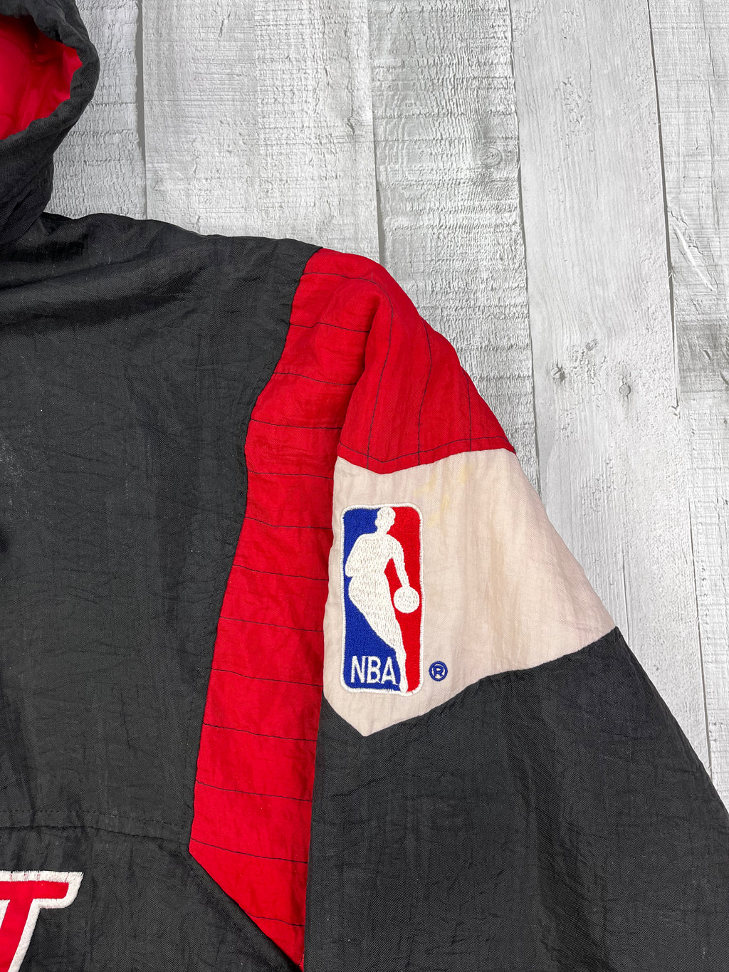 Starter NBA Vintage Windbreaker Miami Heats Oversize 90s Schwarz Rot S