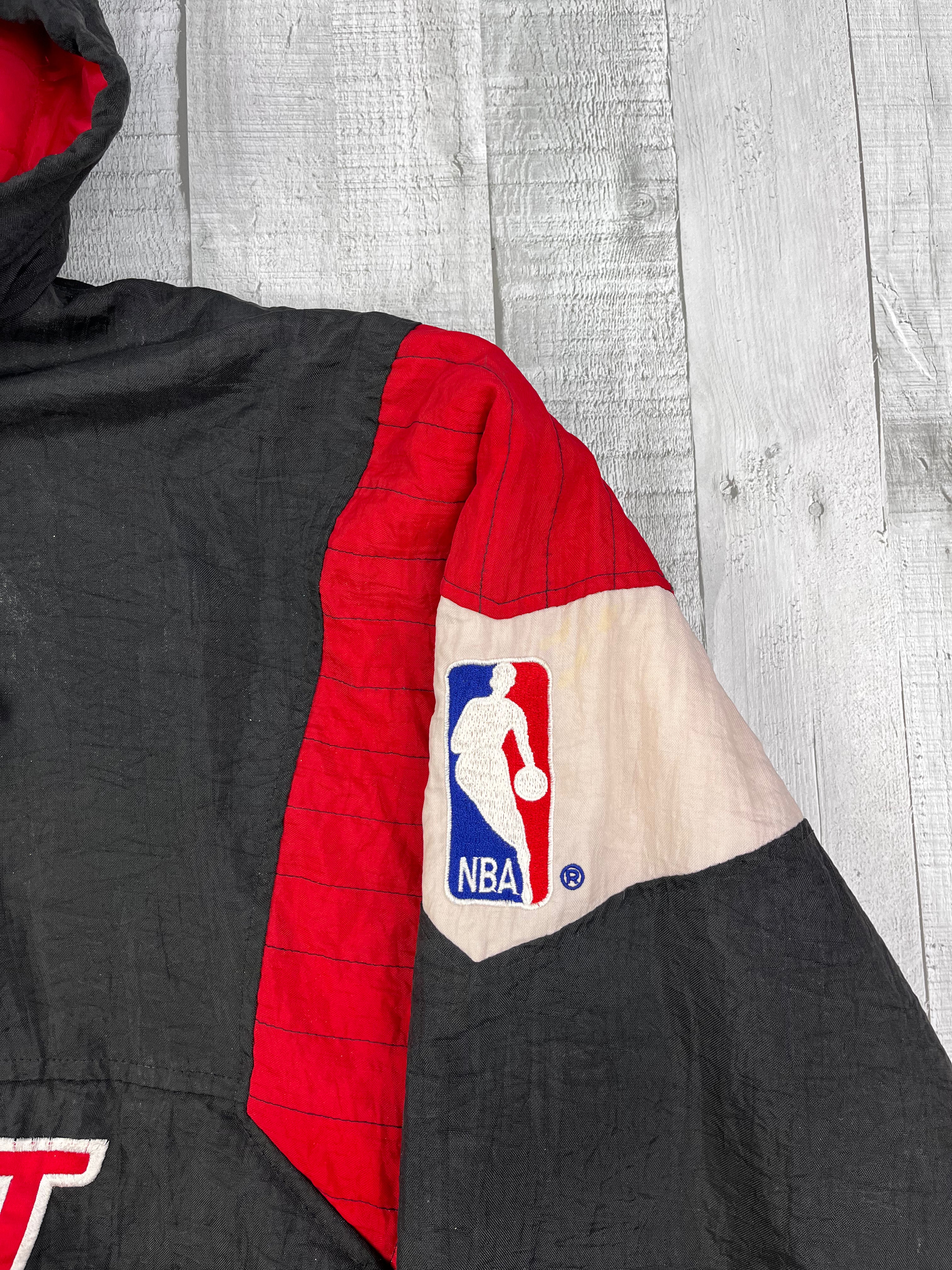 Starter NBA Vintage Windbreaker Miami Heats Oversize 90s Schwarz Rot S