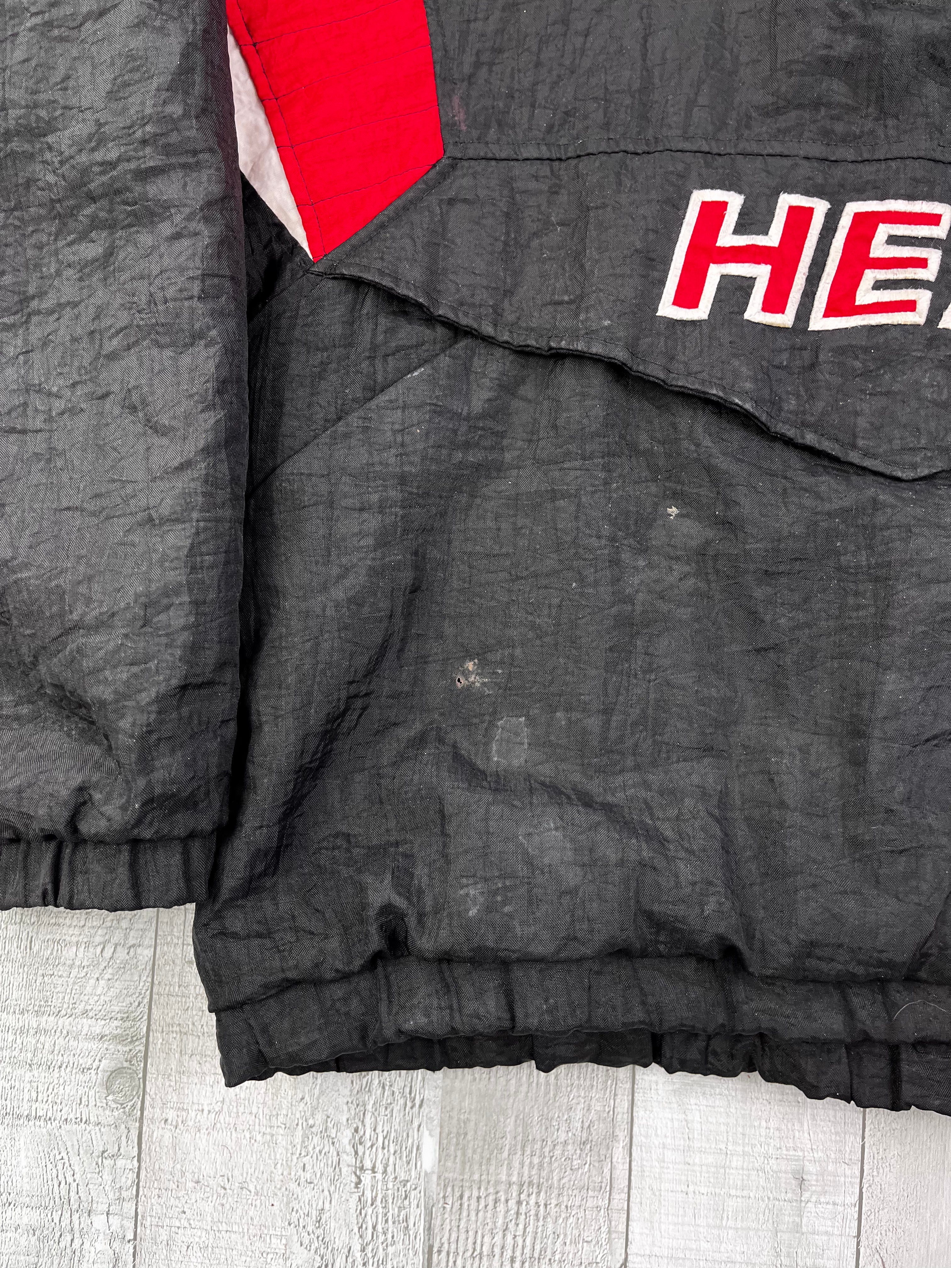 Starter NBA Vintage Windbreaker Miami Heats Oversize 90s Schwarz Rot S