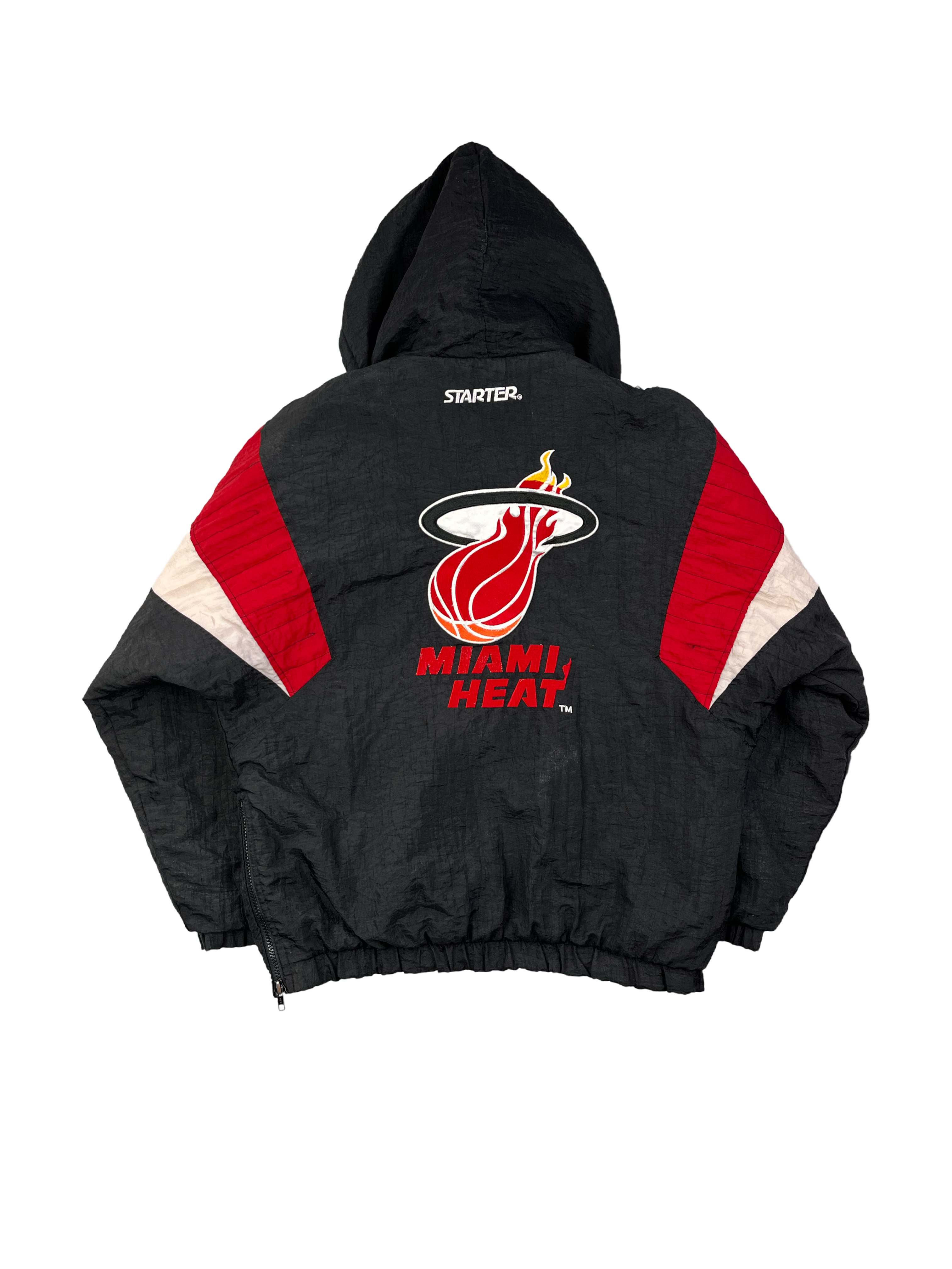 Starter NBA Vintage Windbreaker Miami Heats Oversize 90s Schwarz Rot S