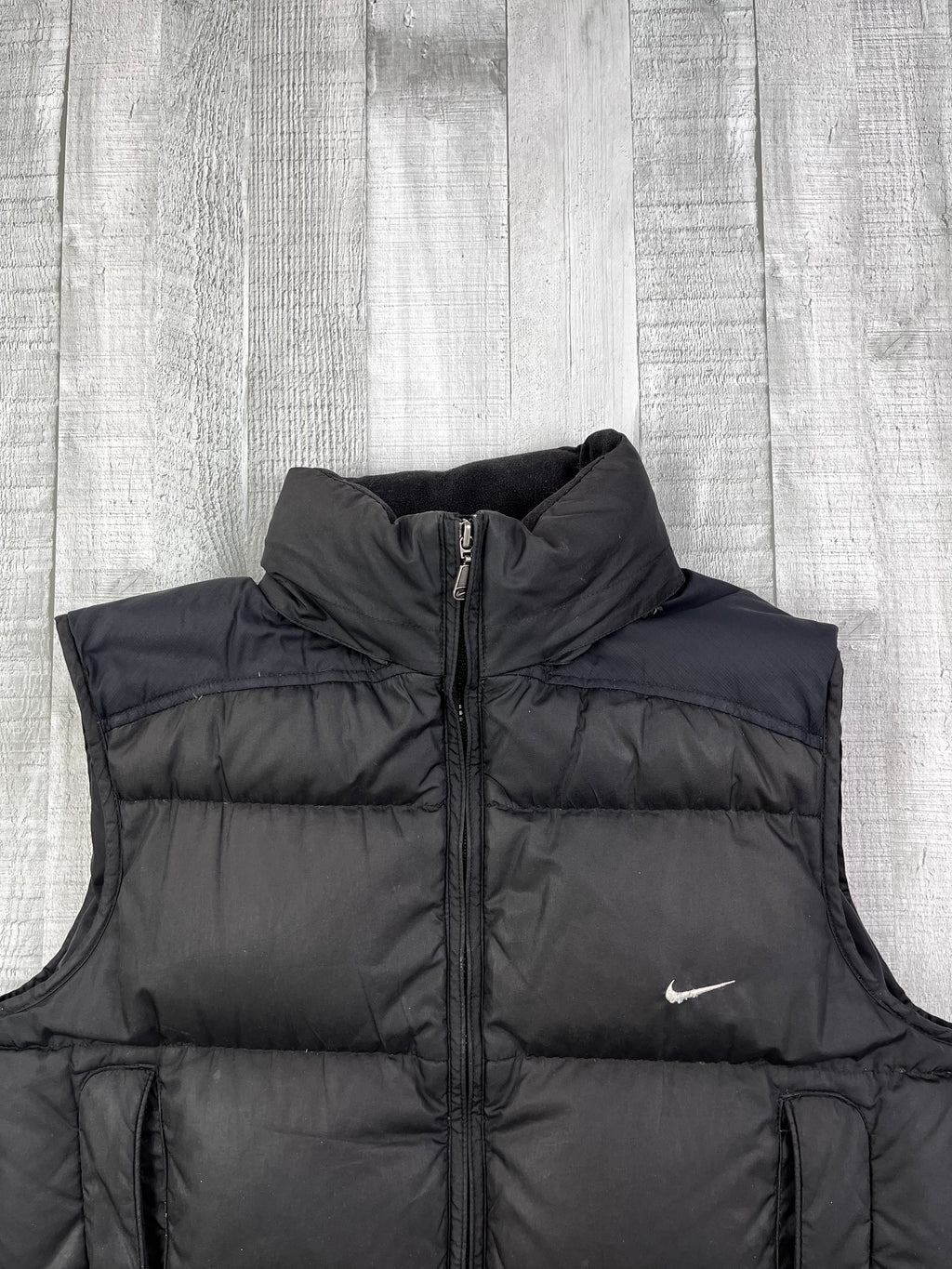 Nike Vintage Daunenjacke Y2K Gummizug Schwarz S