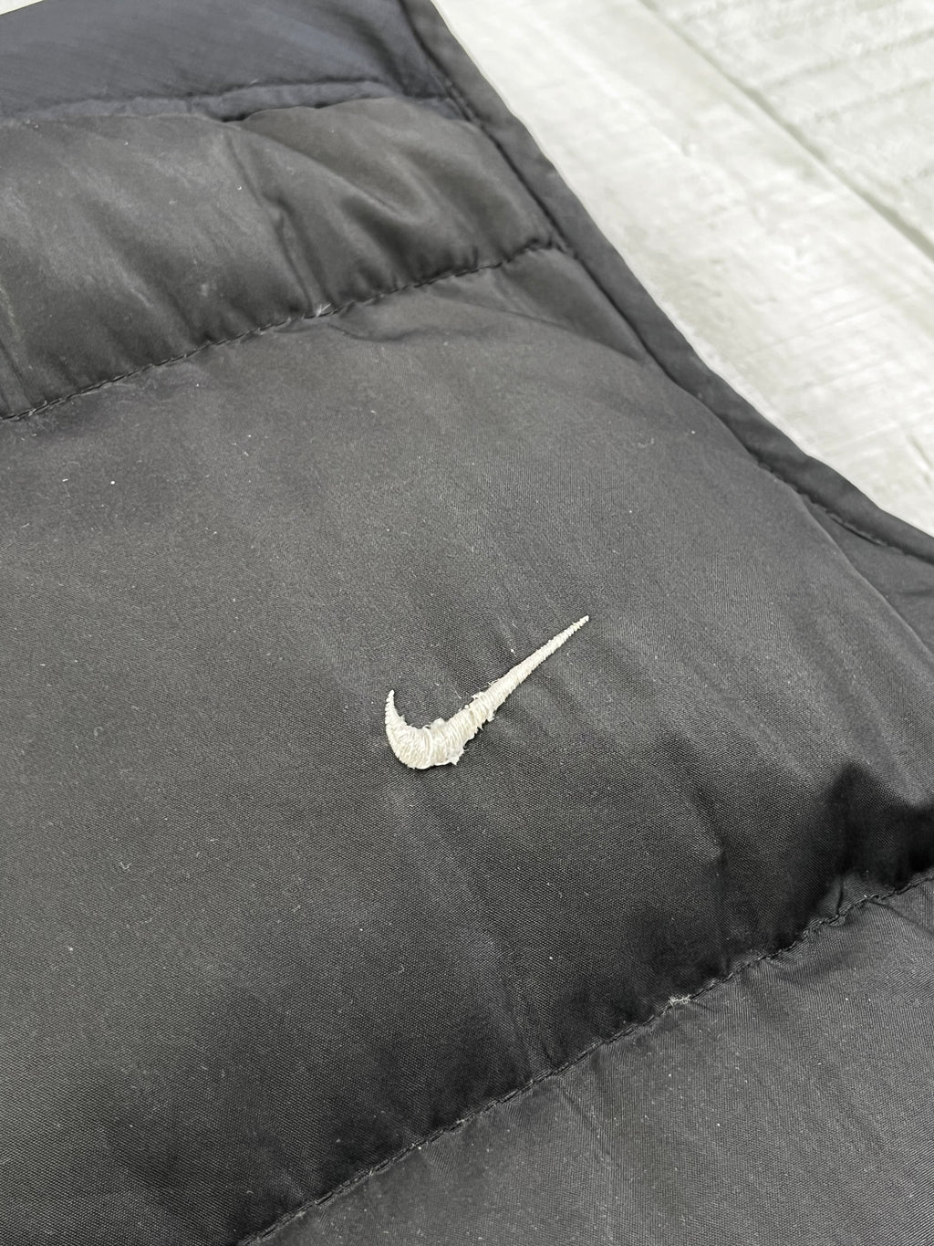 Nike Vintage Daunenjacke Y2K Gummizug Schwarz S