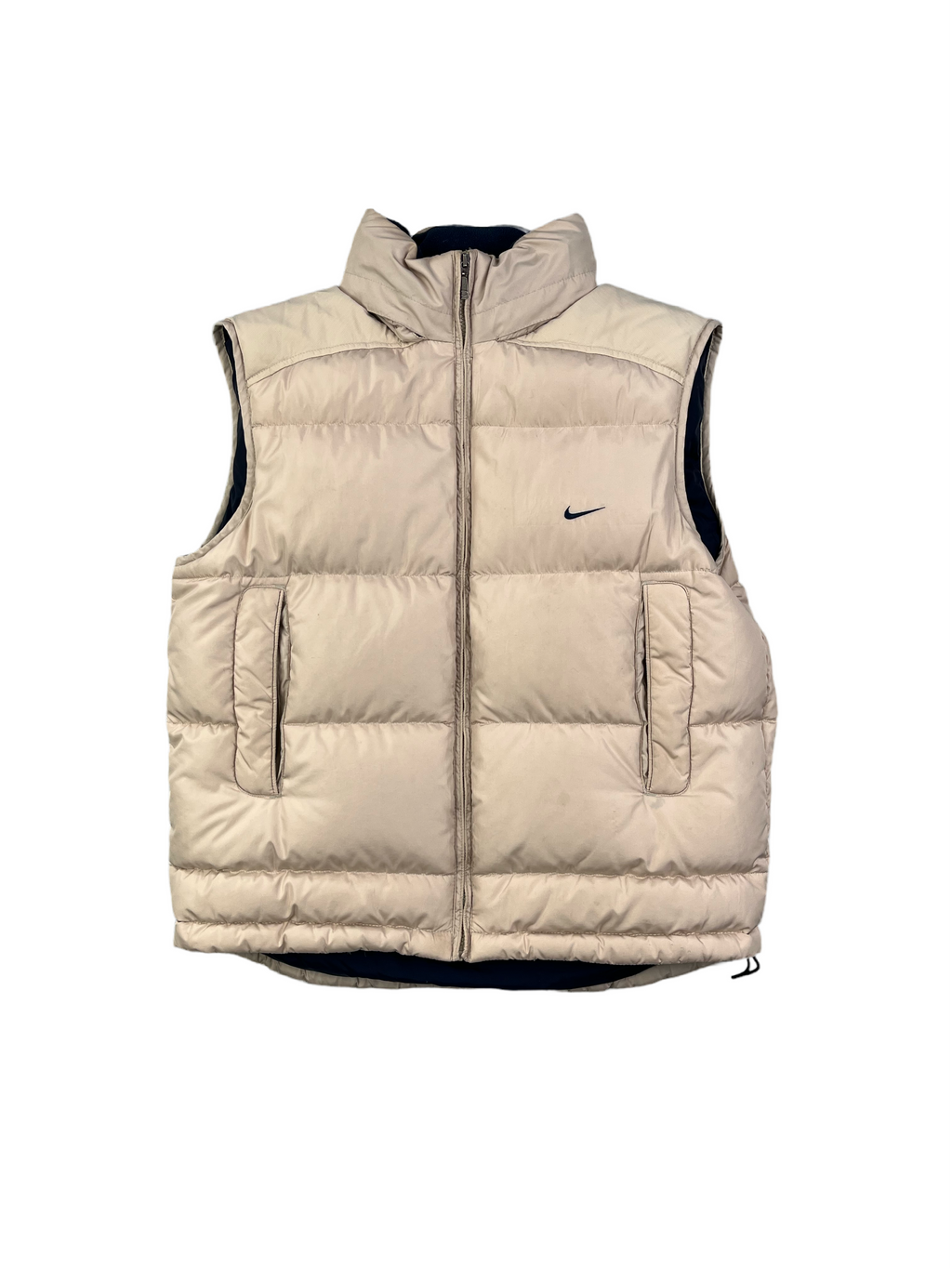 Nike Vintage Daunenweste Gummizug Y2K Beige M